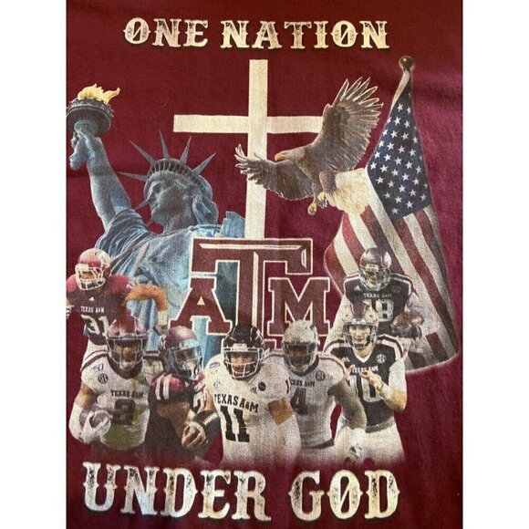 Texas A&M Aggies One Nation Under God 3XL TShirt U.S.A. America - Picture 2 of 4